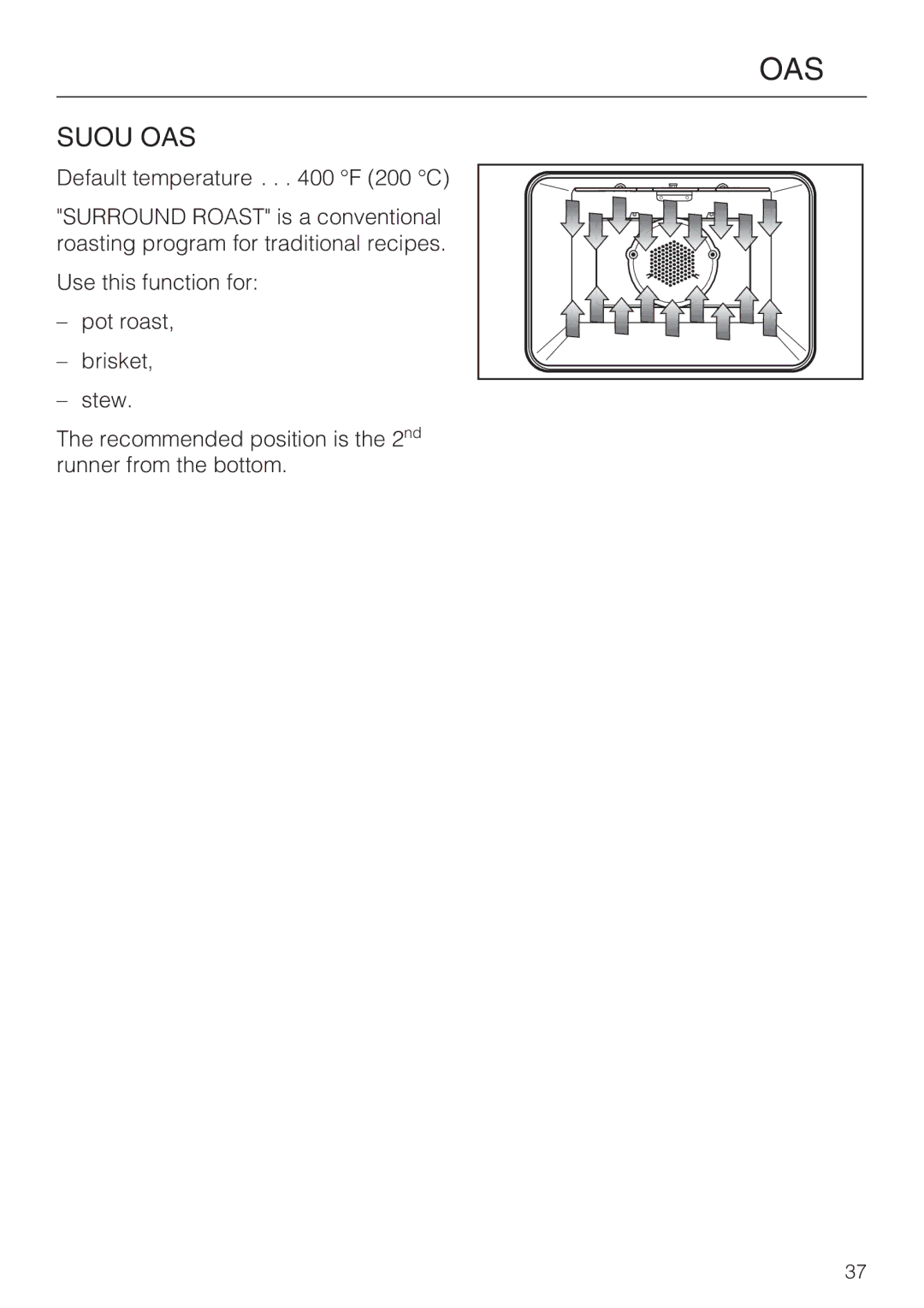 Miele H4782BP installation instructions Surround Roast 