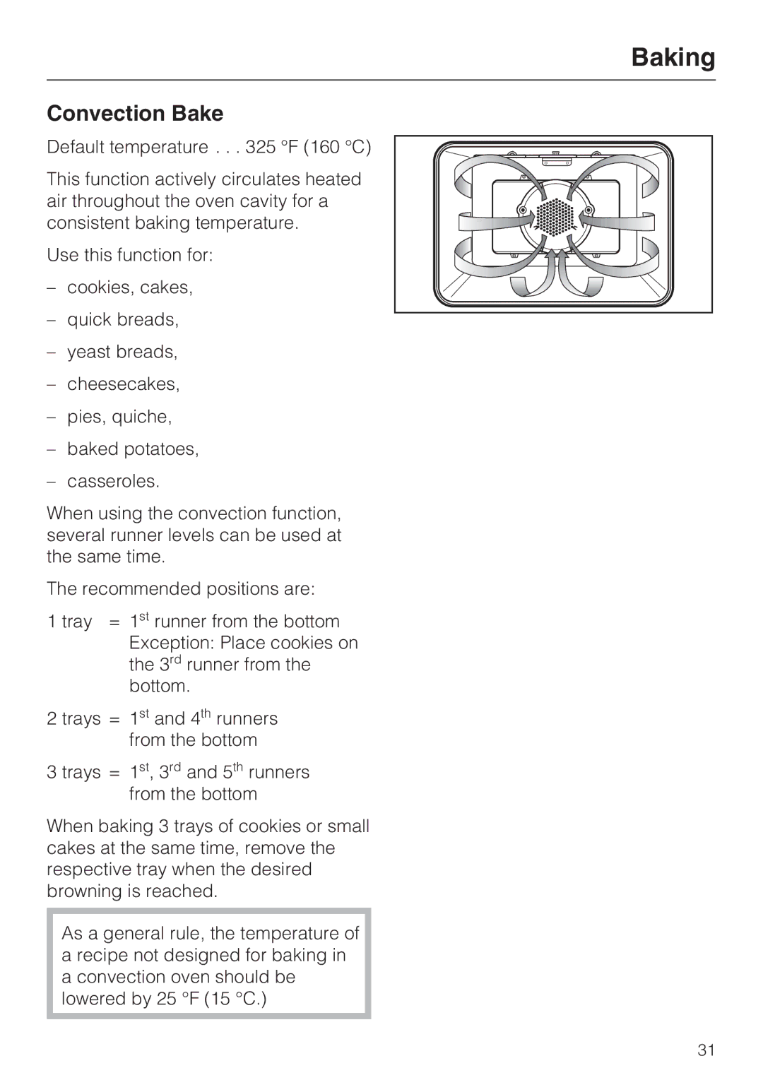 Miele H4842BP installation instructions Convection Bake 