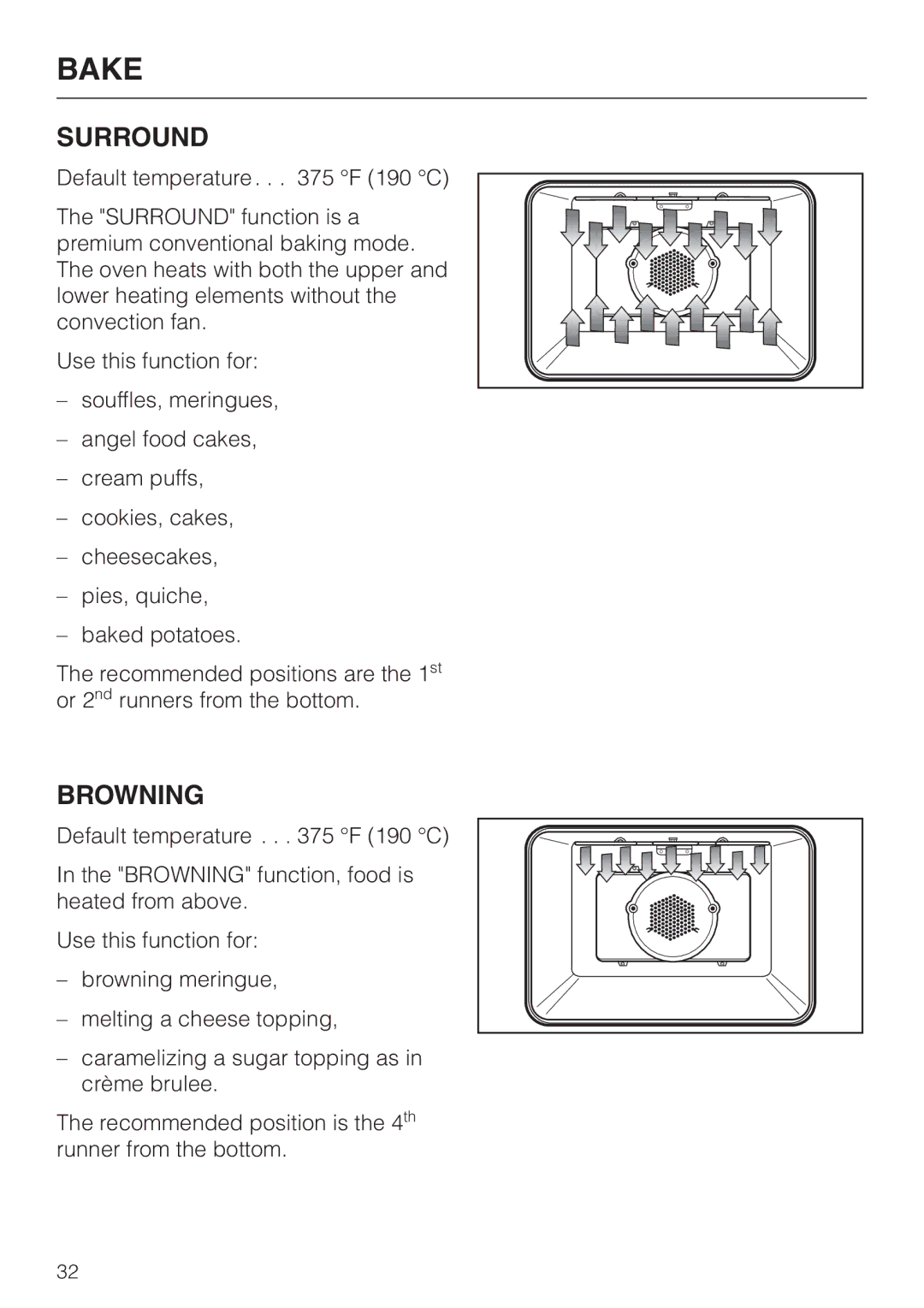 Miele H4880B installation instructions Surround, Browning 