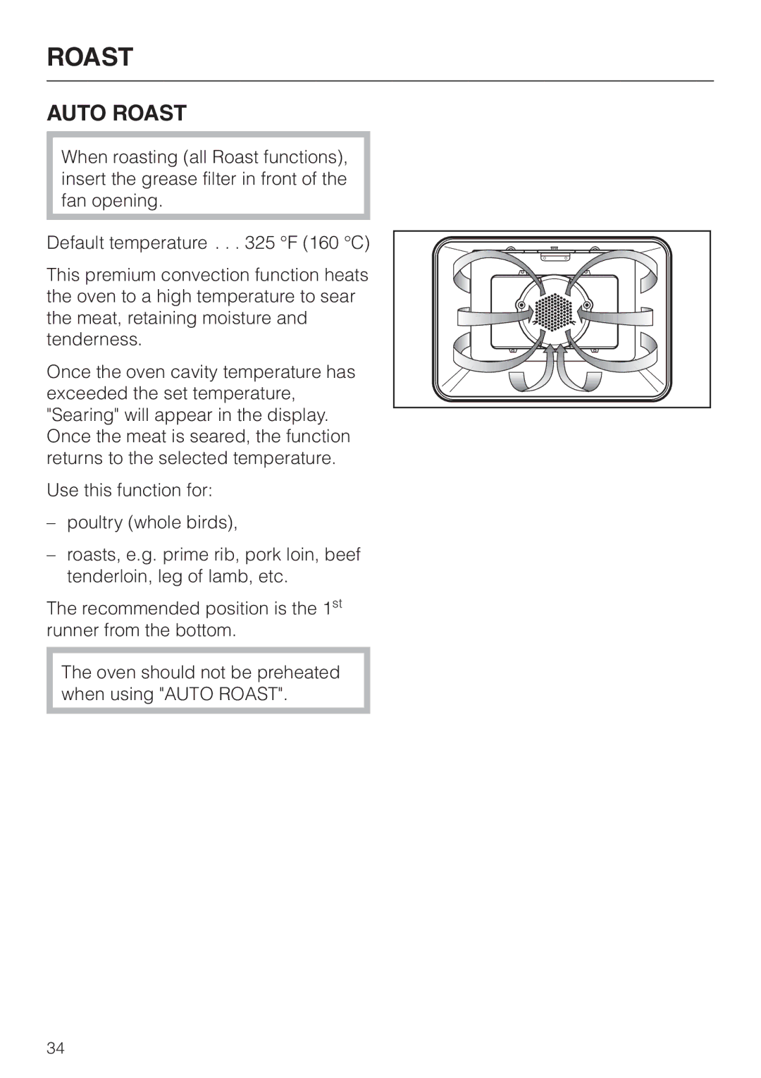 Miele H4880B installation instructions Auto Roast 