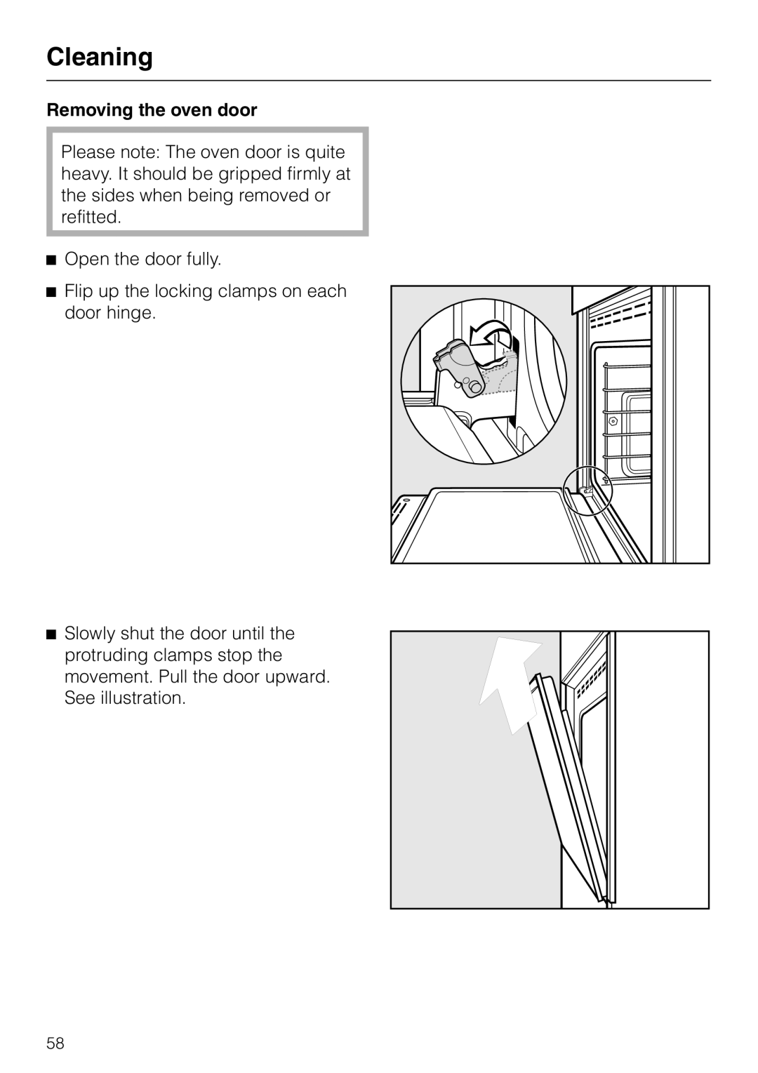 Miele H4880B installation instructions Removing the oven door 
