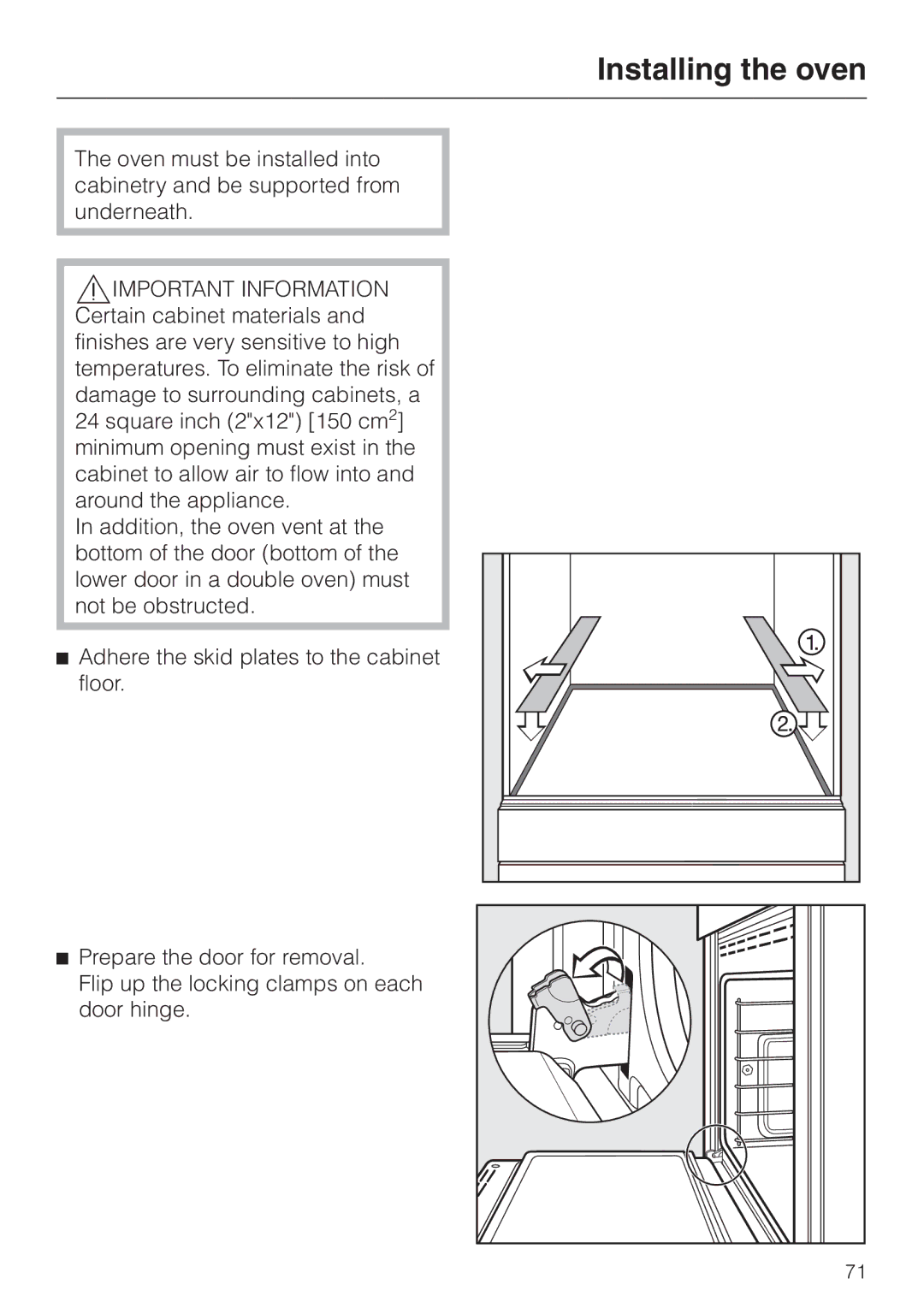 Miele H4880B installation instructions Installing the oven 