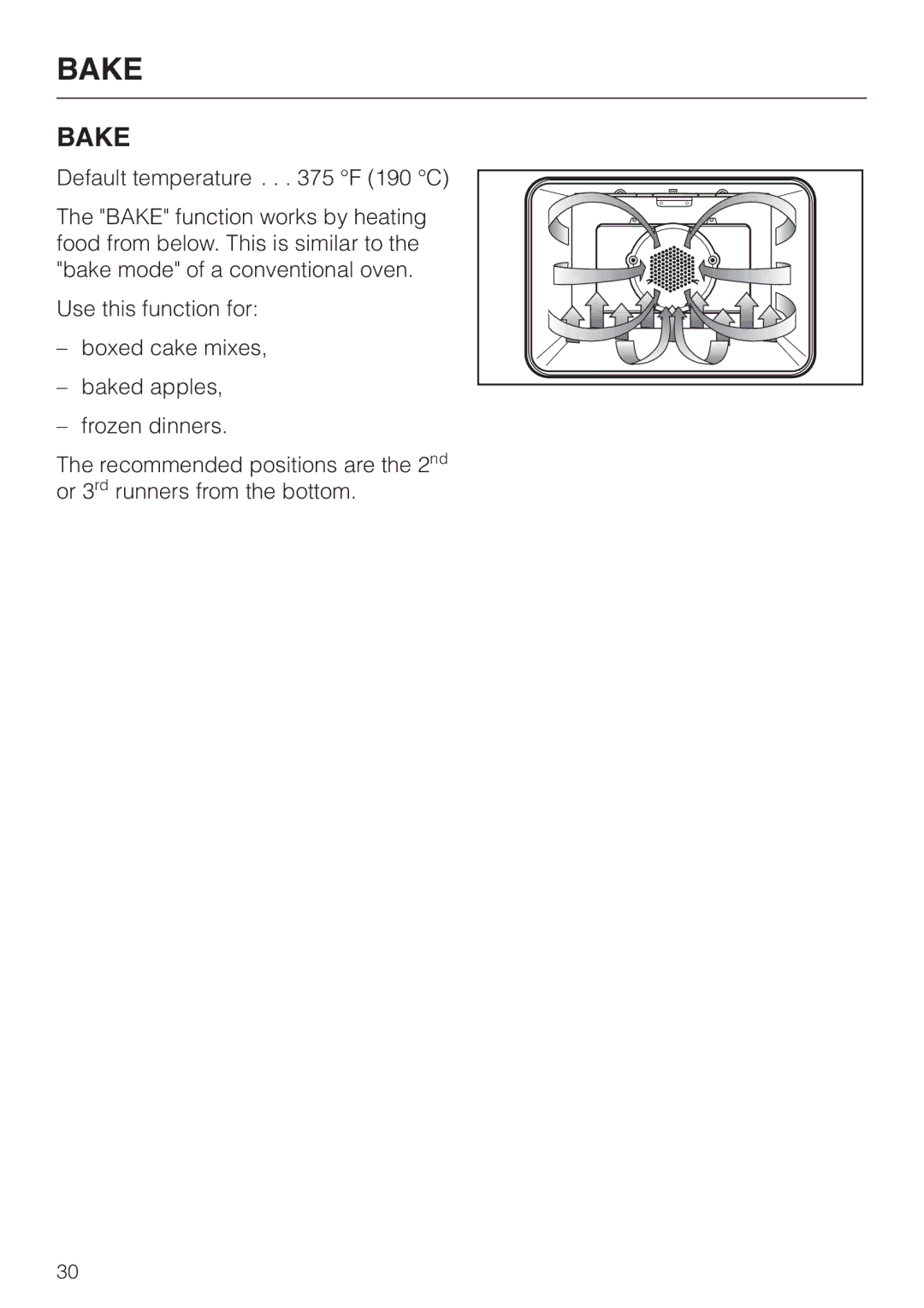 Miele H4880BP installation instructions Bake 