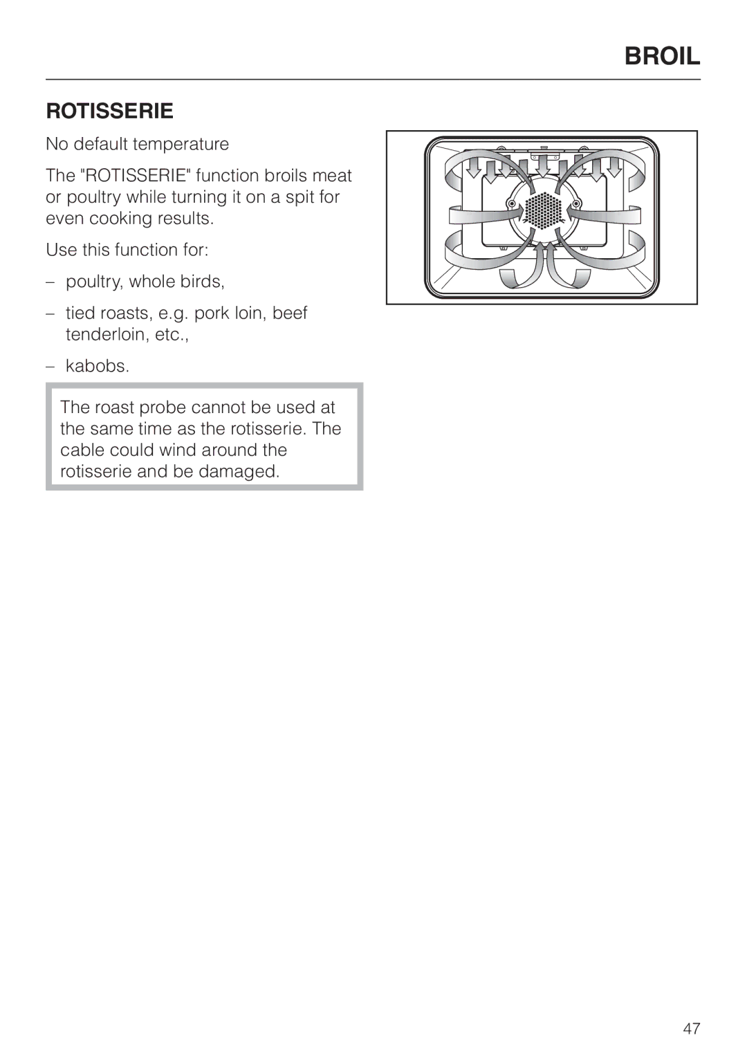 Miele H4880BP installation instructions Rotisserie 