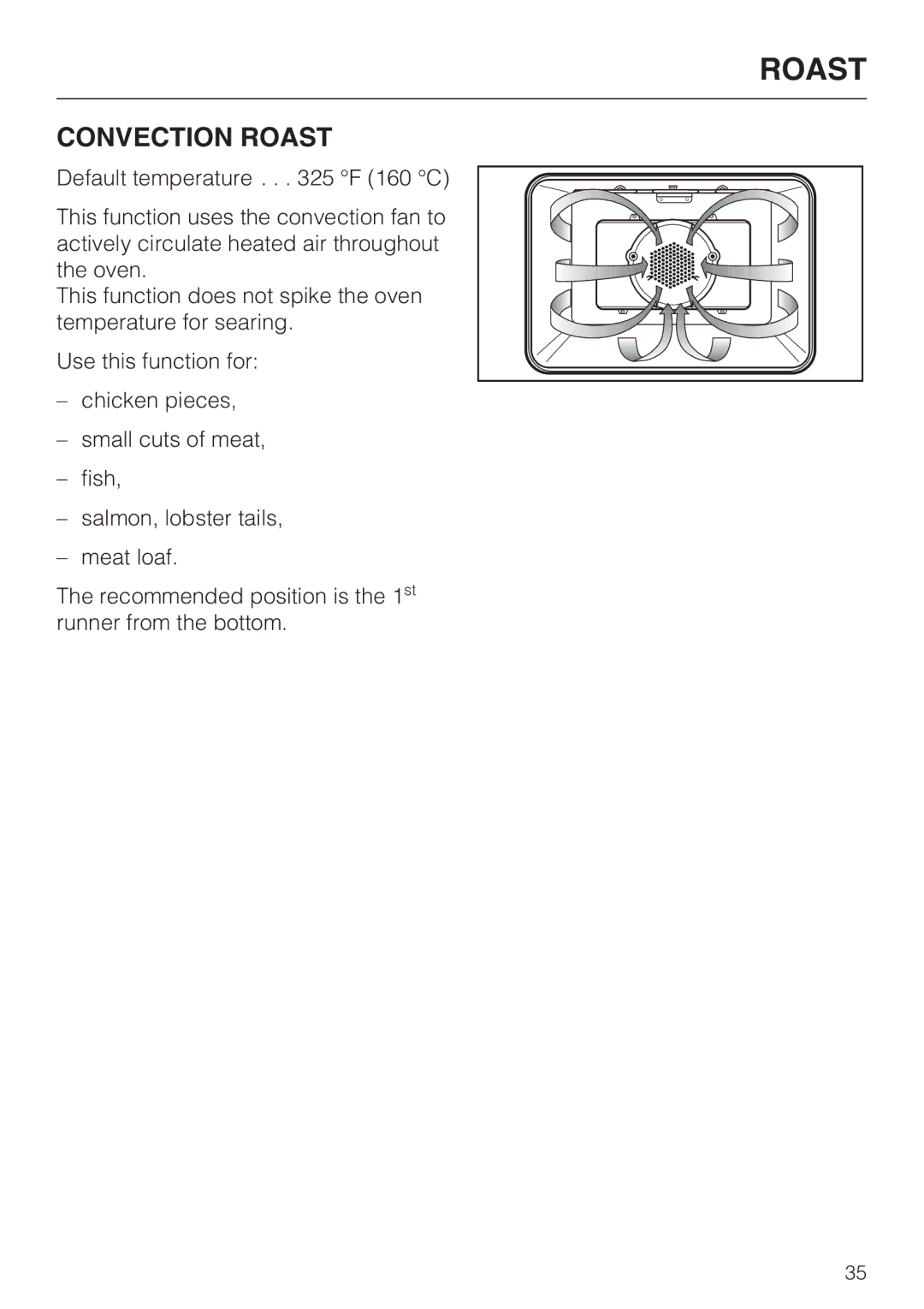 Miele H4881BP installation instructions Convection Roast 