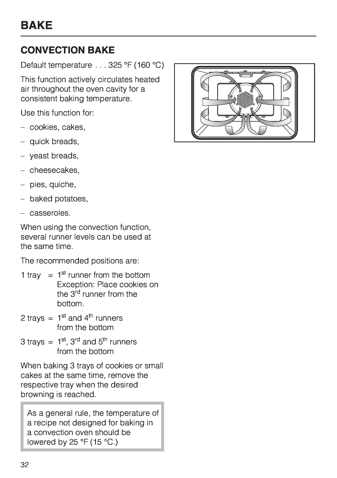 Miele H4882BP installation instructions Convection Bake 