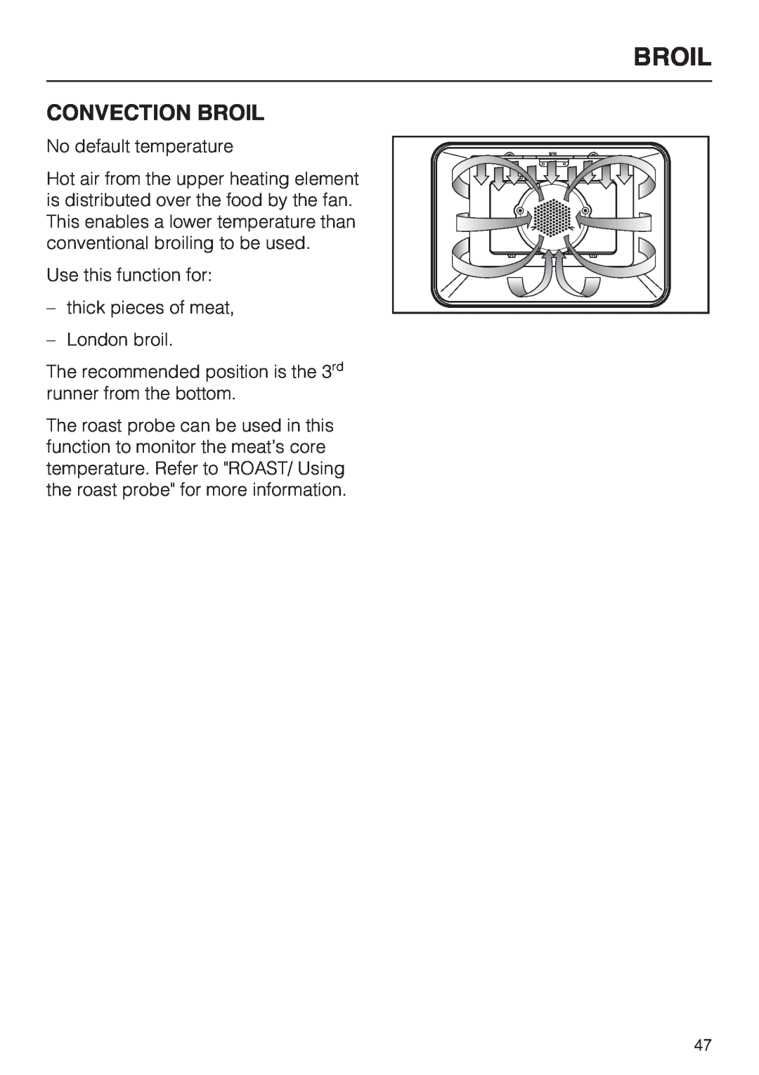 Miele H4882BP installation instructions Convection Broil 