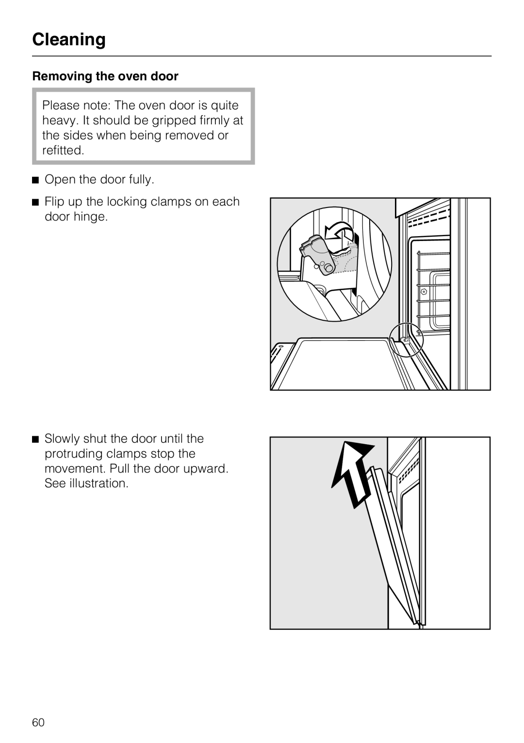 Miele H4890B2 installation instructions Removing the oven door 