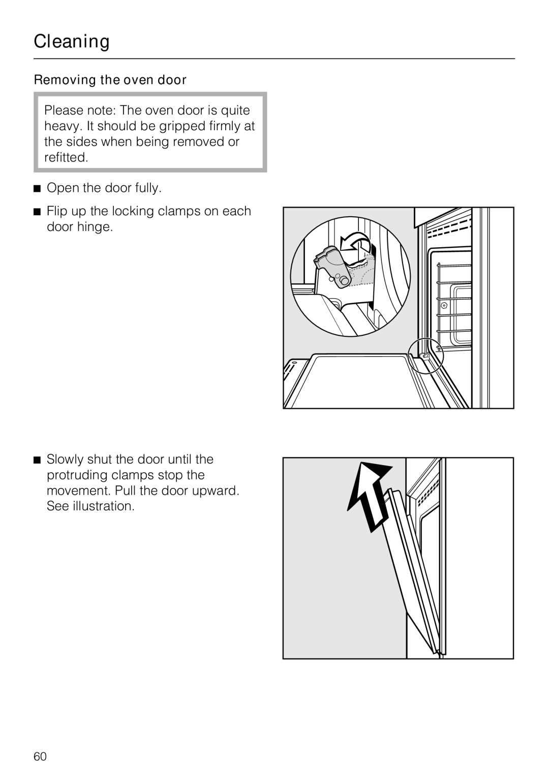 Miele H4890BP2 installation instructions Removing the oven door 