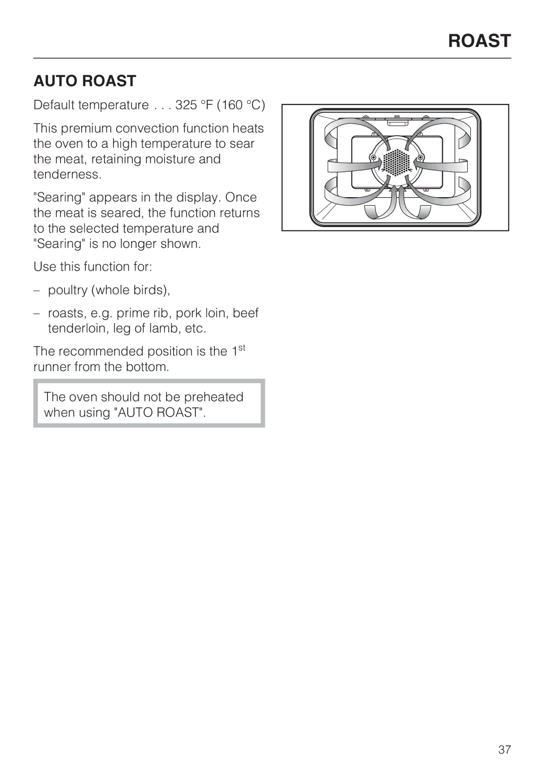 Miele H4892BP2 installation instructions Auto Roast 