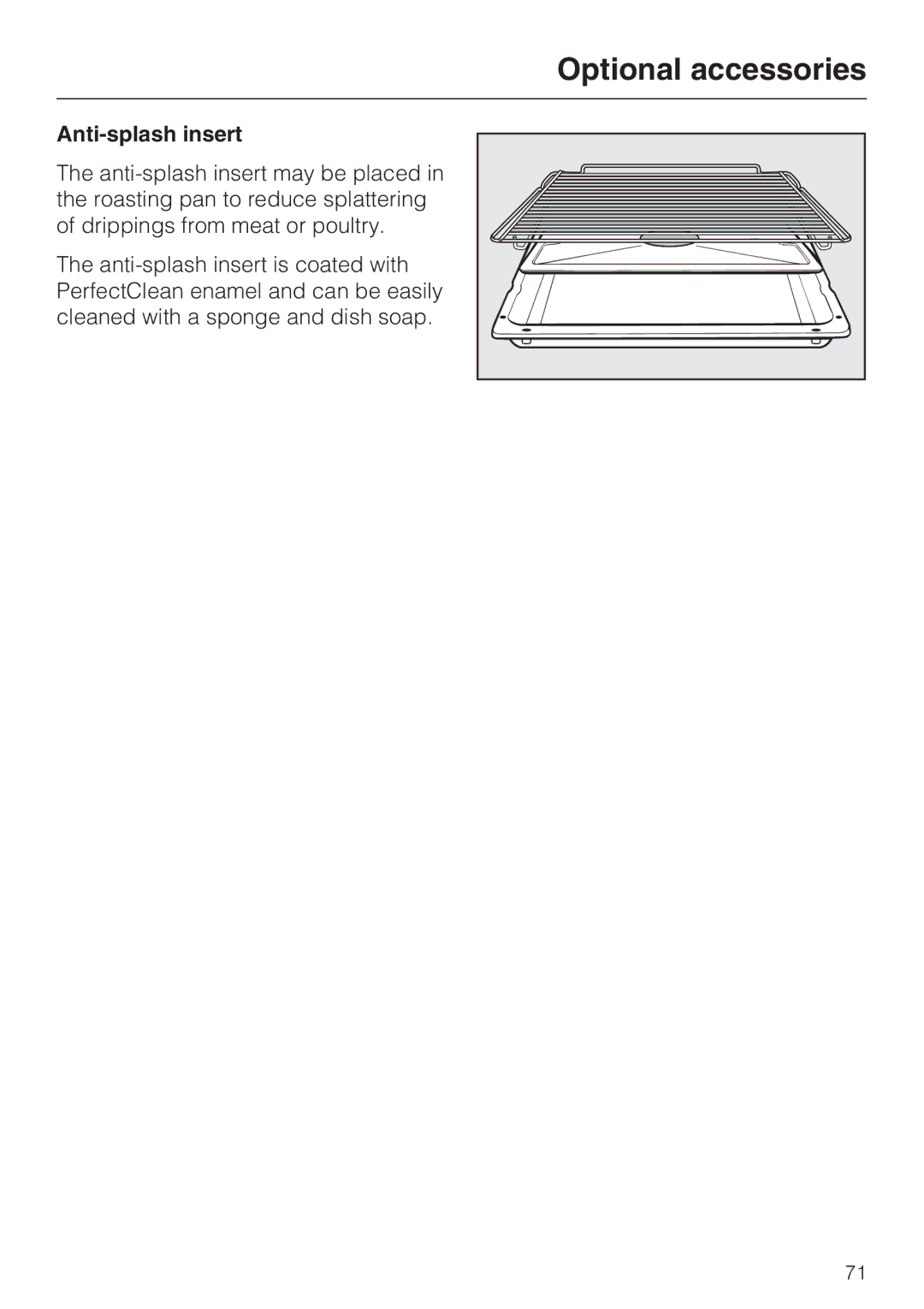 Miele H4892BP2 installation instructions Anti-splash insert 