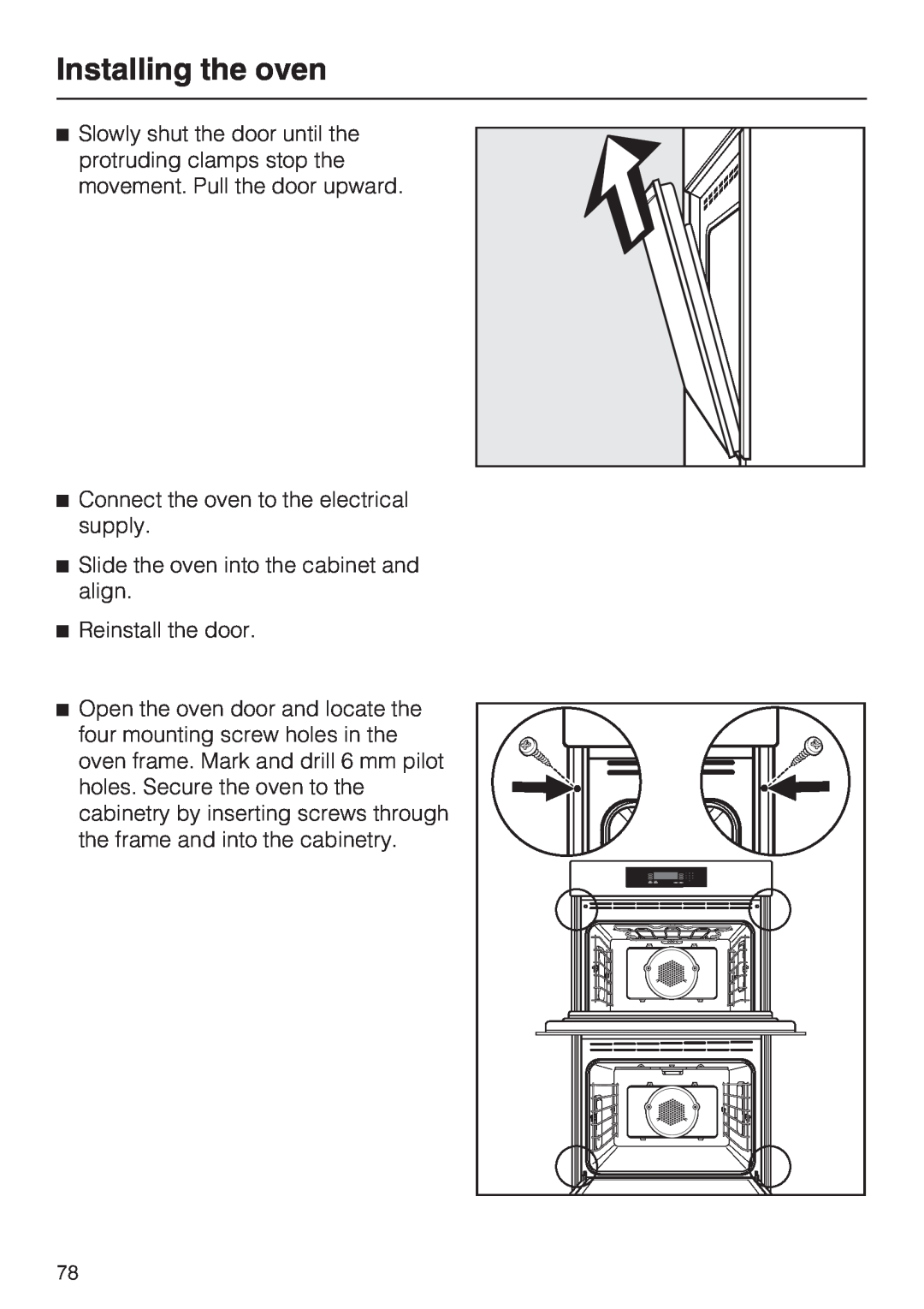 Miele H4892BP2 installation instructions Installing the oven, Connect the oven to the electrical supply 