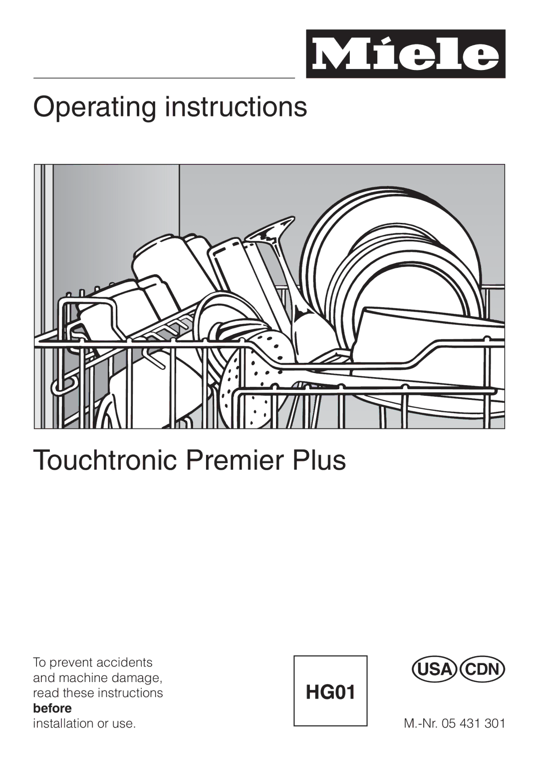 Miele HG01 operating instructions Operating instructions Touchtronic Premier Plus 