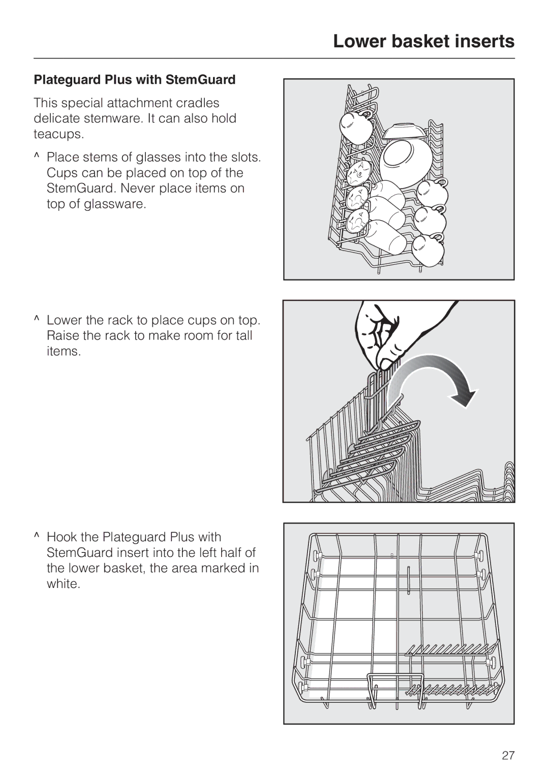 Miele HG01 operating instructions Plateguard Plus with StemGuard 