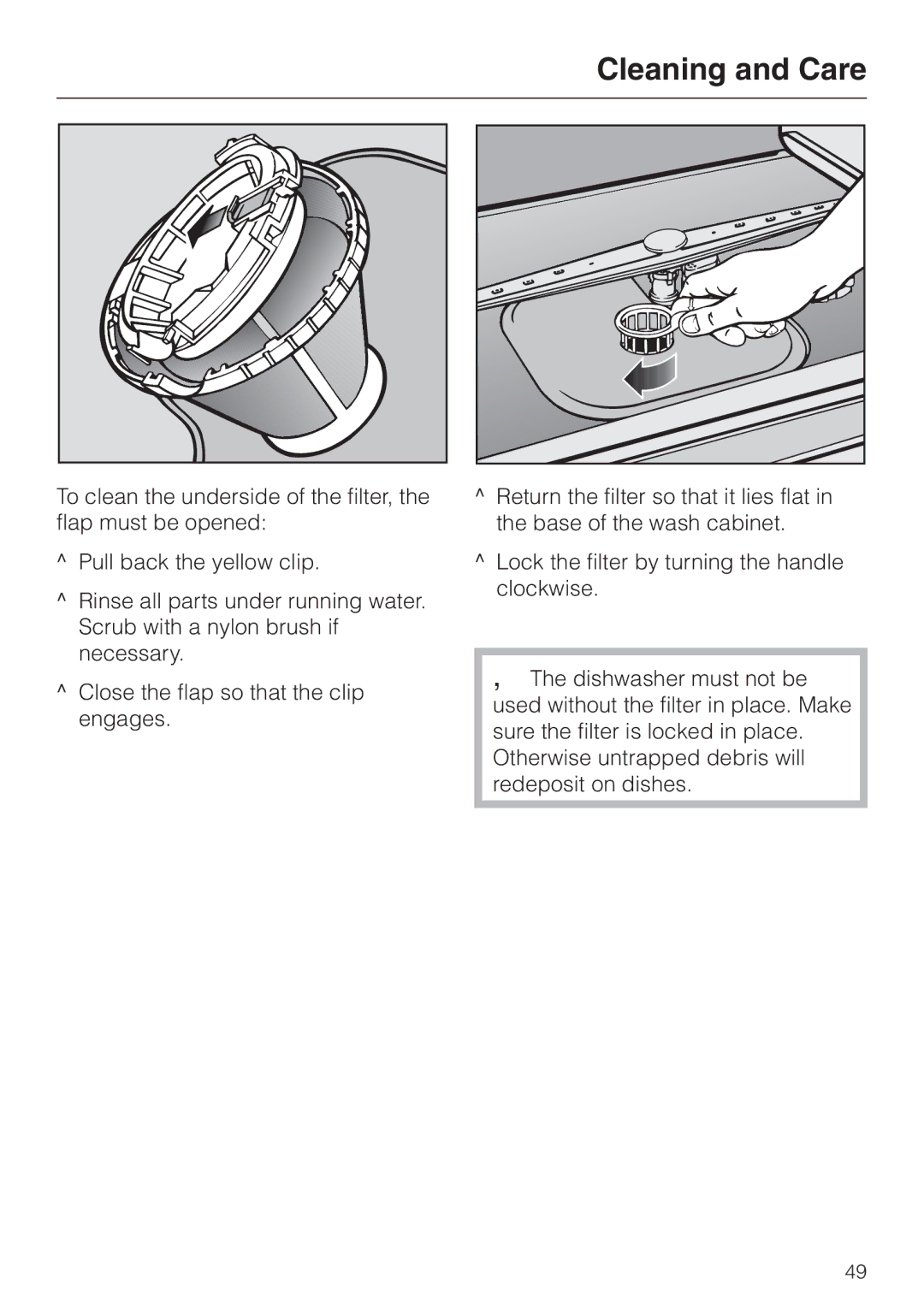 Miele HG01 operating instructions Cleaning and Care 