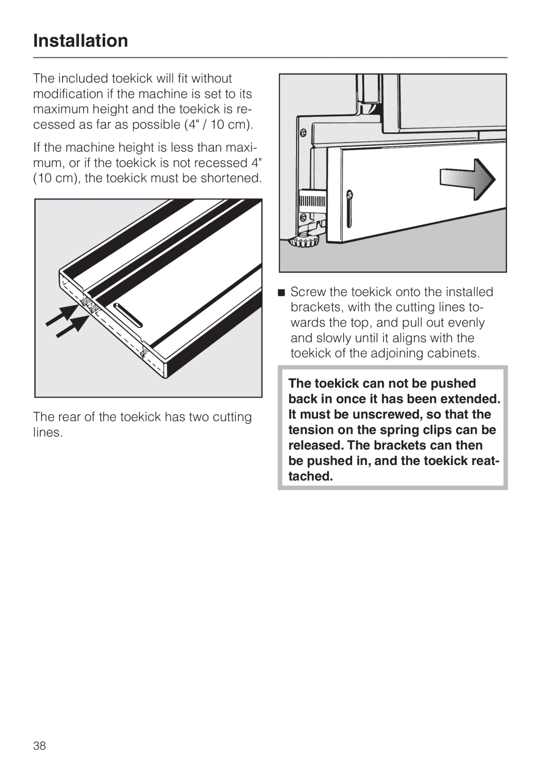 Miele HG02 installation instructions Installation 