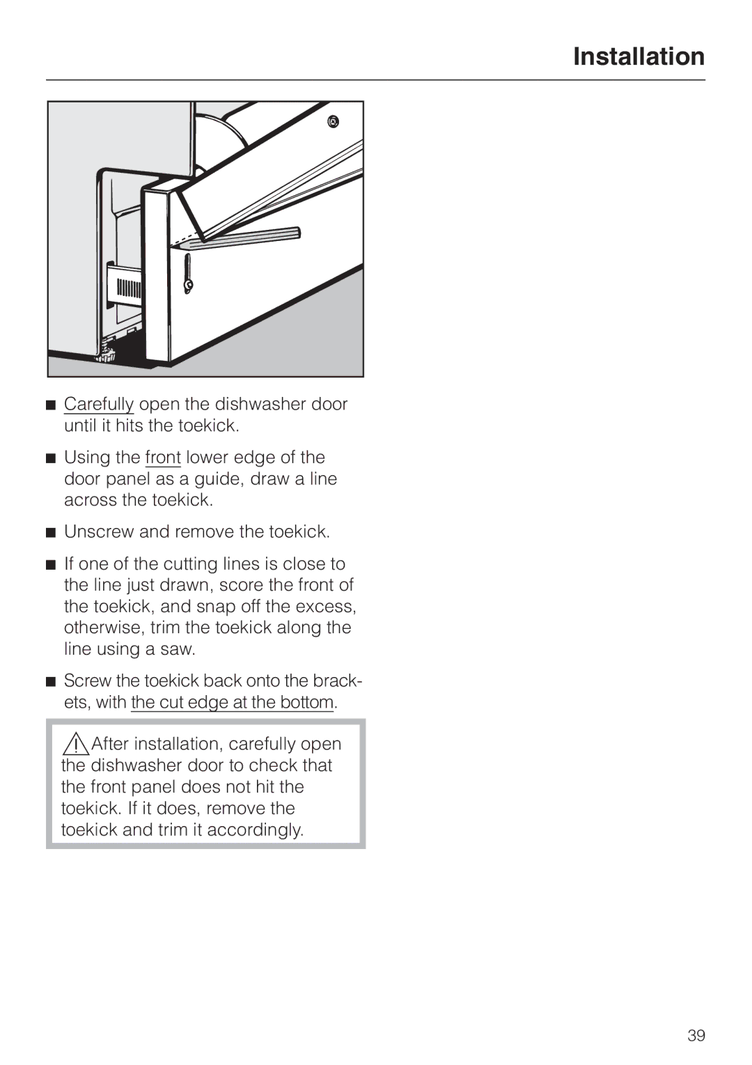 Miele HG02 installation instructions Installation 