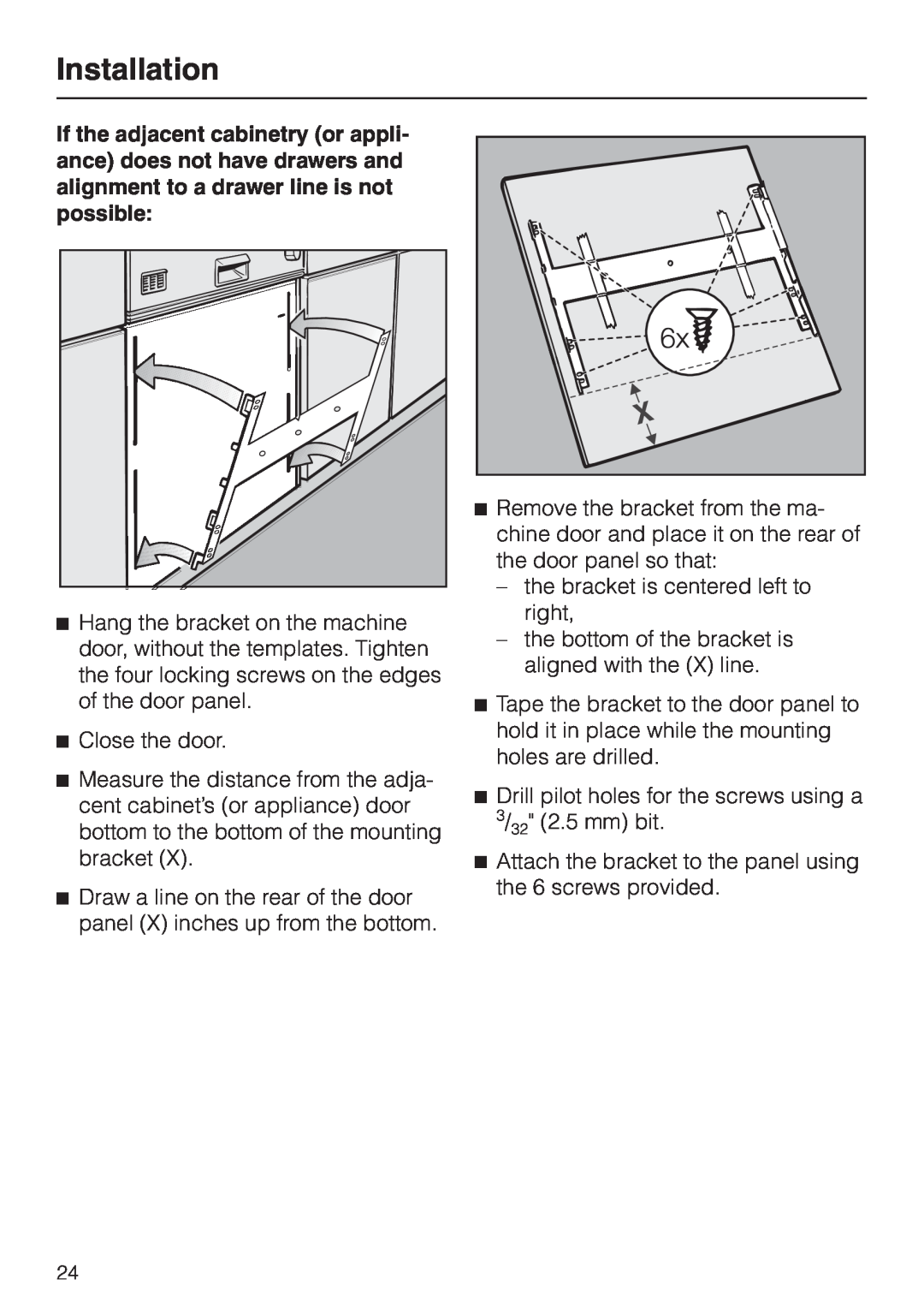 Miele HG02 installation instructions Installation, Close the door 