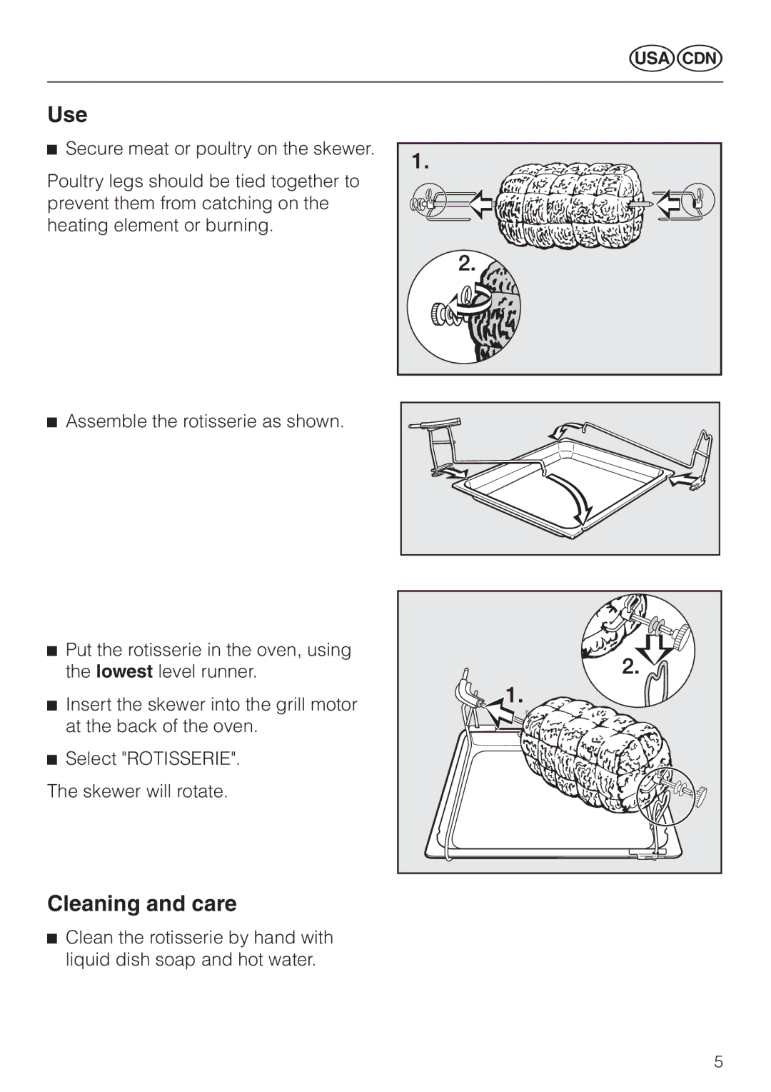 Miele HGE 60 manual Use, Cleaning and care 