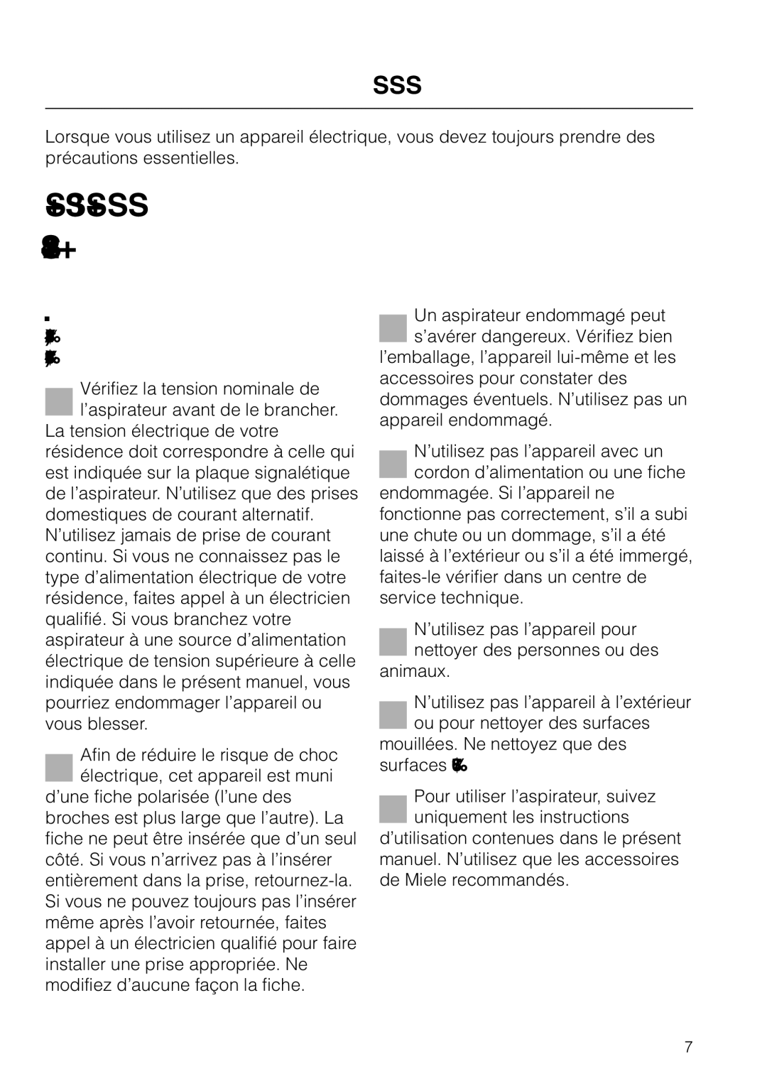 Miele HS09 operating instructions Lisez Toutes LES Instructions Avant D’UTILISER CET Appareil 