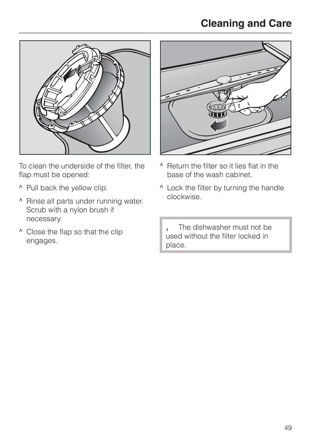 Miele Incognito manual Cleaning and Care 