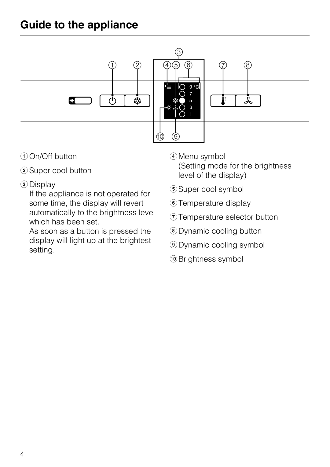 Miele K 12421 SD installation instructions Guide to the appliance 