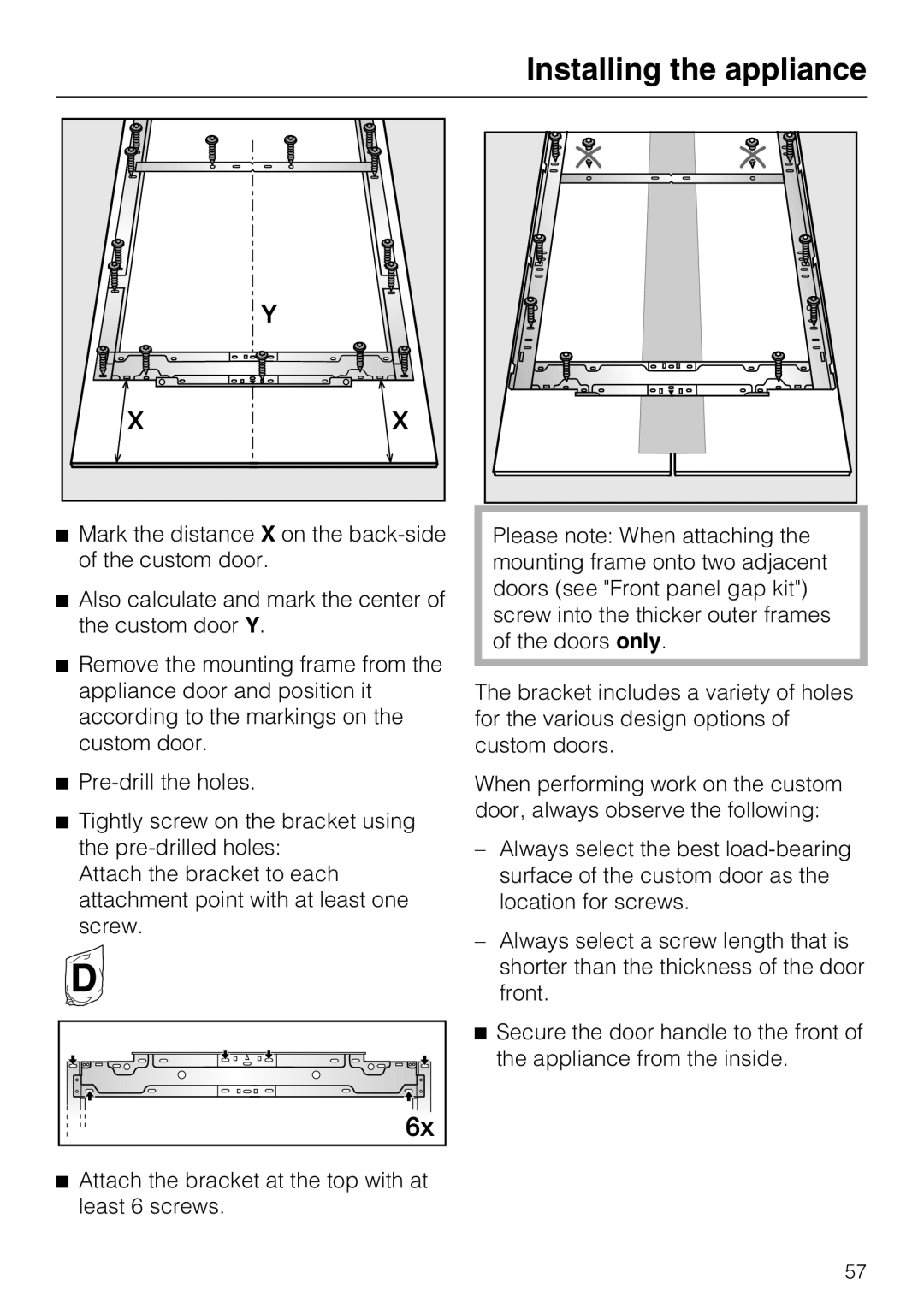 Miele K 1901 Vi, K 1911 Vi, K 1801 Vi, K 1811 Vi installation instructions Installing the appliance 