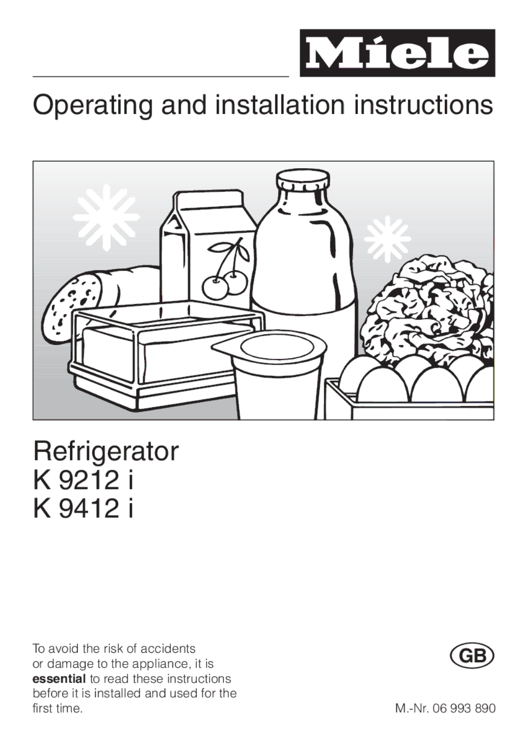 Miele K 9212 I, K 9412 I installation instructions 