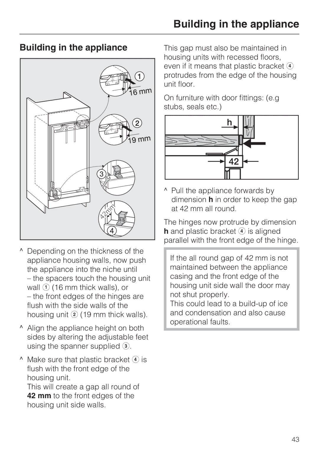 Miele K 9757 iD, K 9557 iD, K 9457 iD installation instructions Building in the appliance 