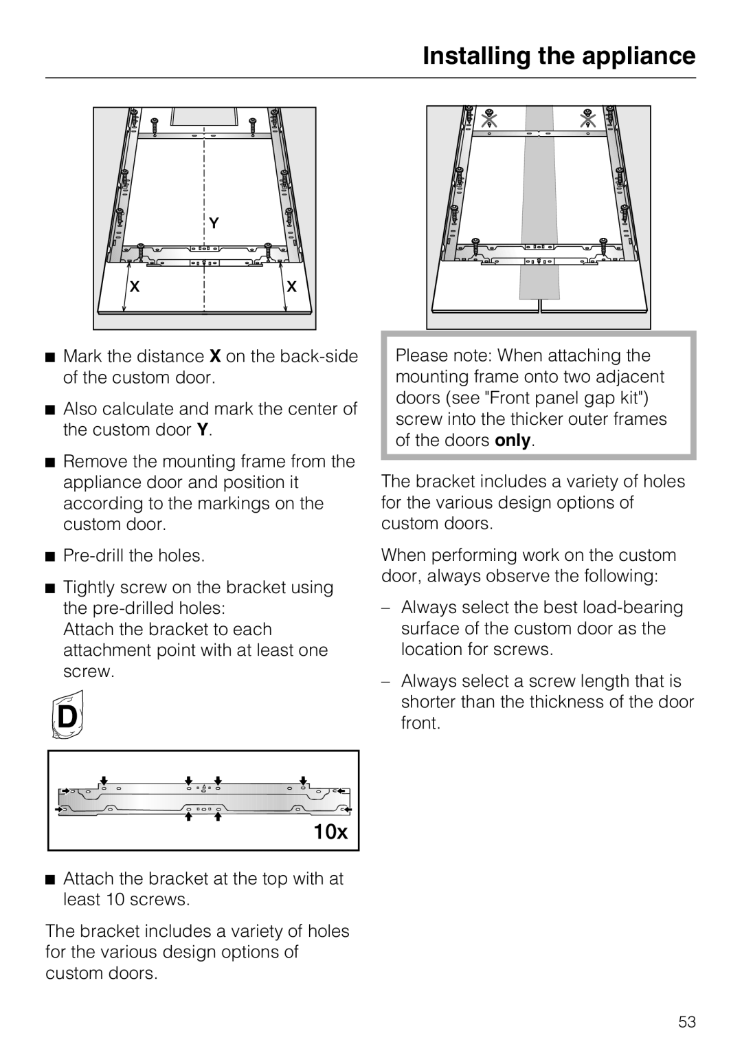 Miele K1811VI, K1801VI, K1911VI, K1901VI installation instructions Installing the appliance 