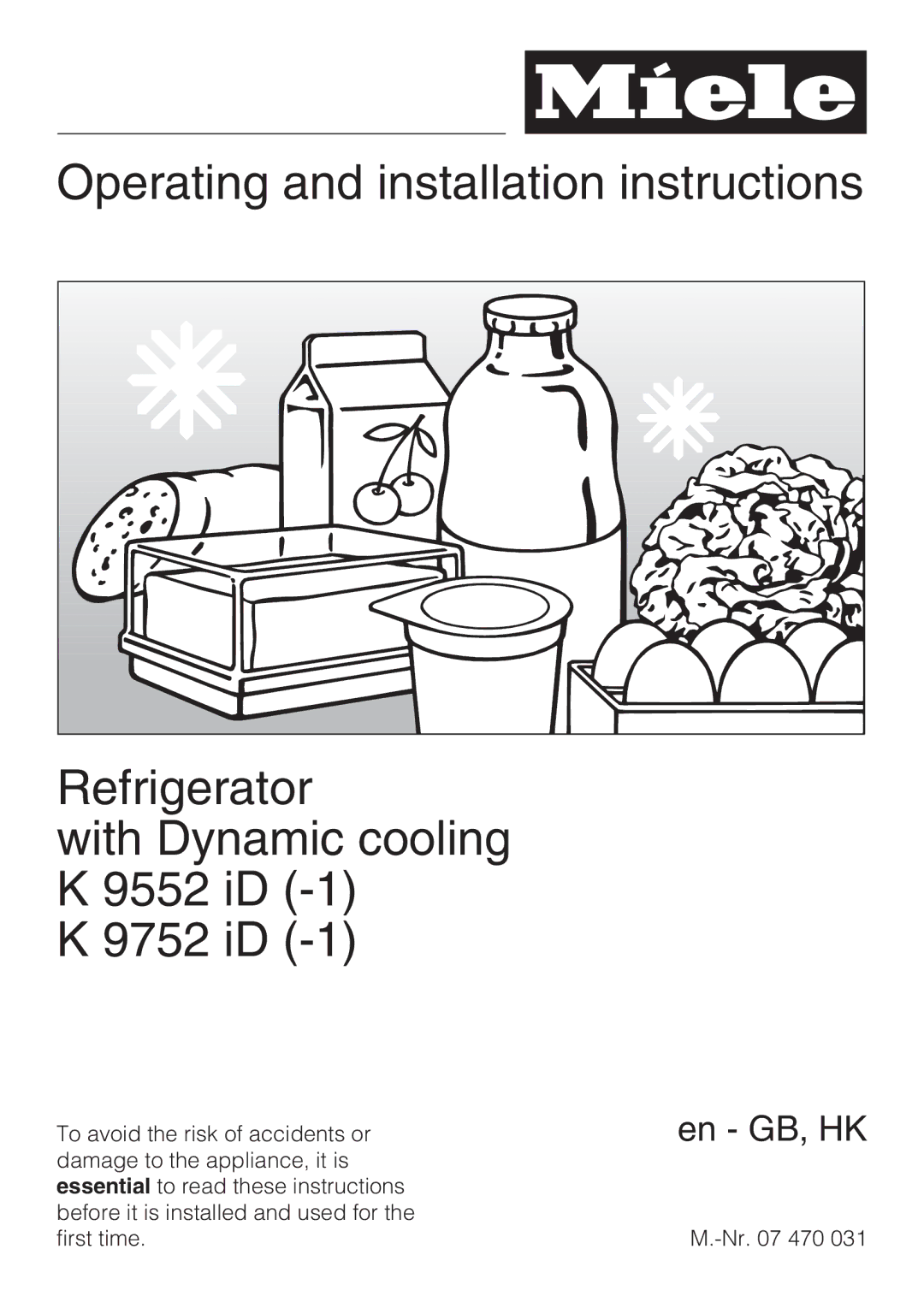 Miele K9552, K9752 installation instructions En GB, HK 