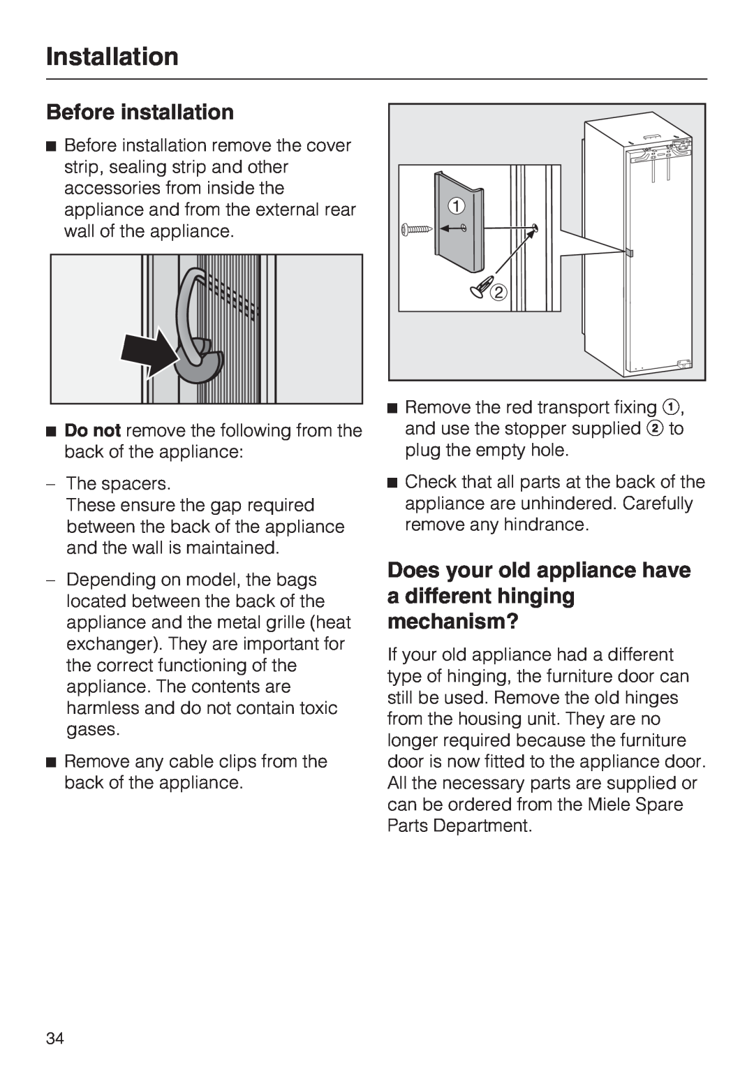 Miele K9752, K9552 installation instructions Before installation, Installation 