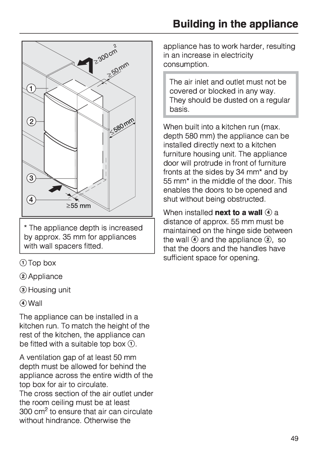Miele KDN 12623 S-1/-2 installation instructions Building in the appliance 