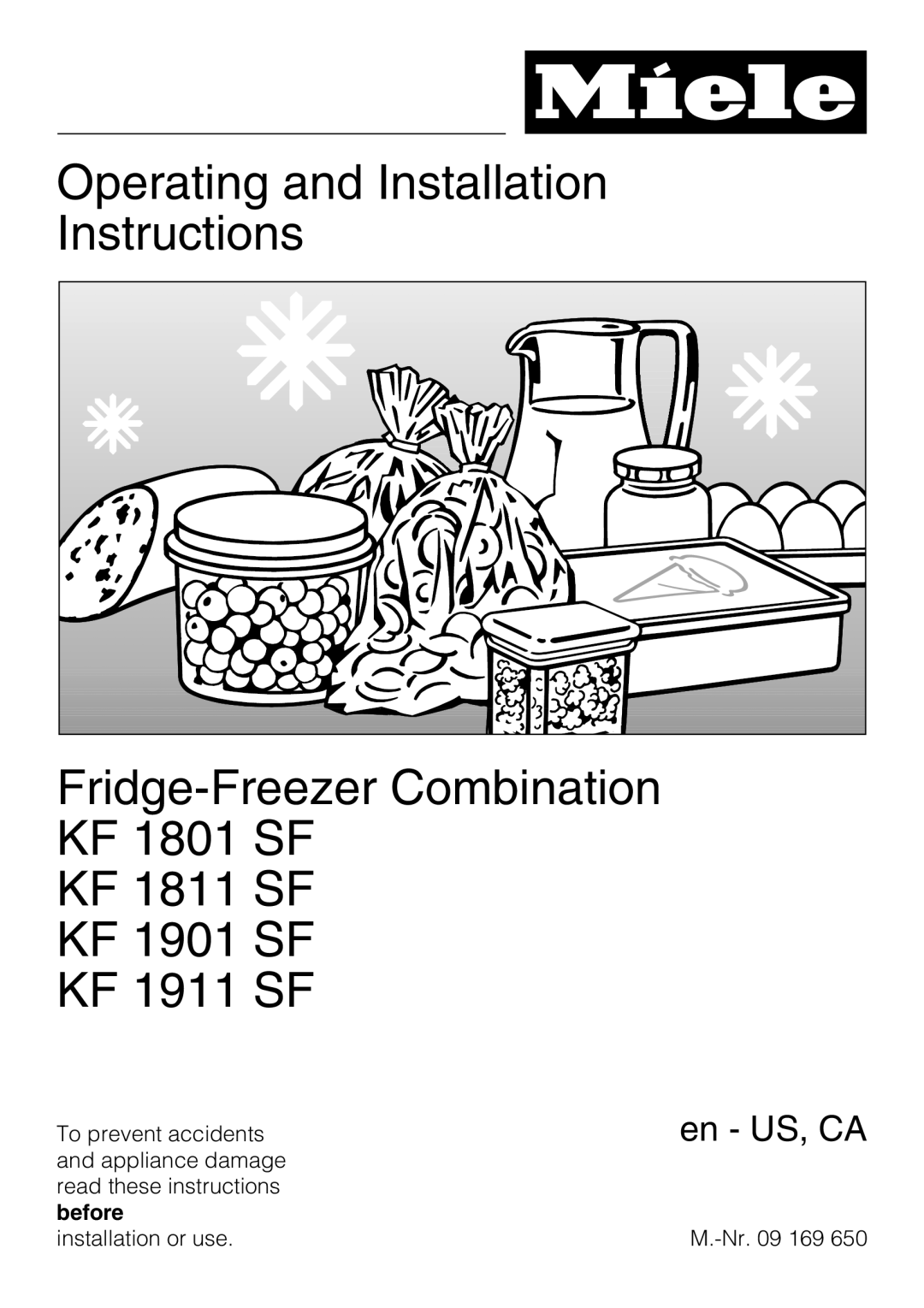 Miele KF 1801 SF installation instructions Operating and Installation Instructions, KF 1901 SF KF 1911 SF, en - US, CA 