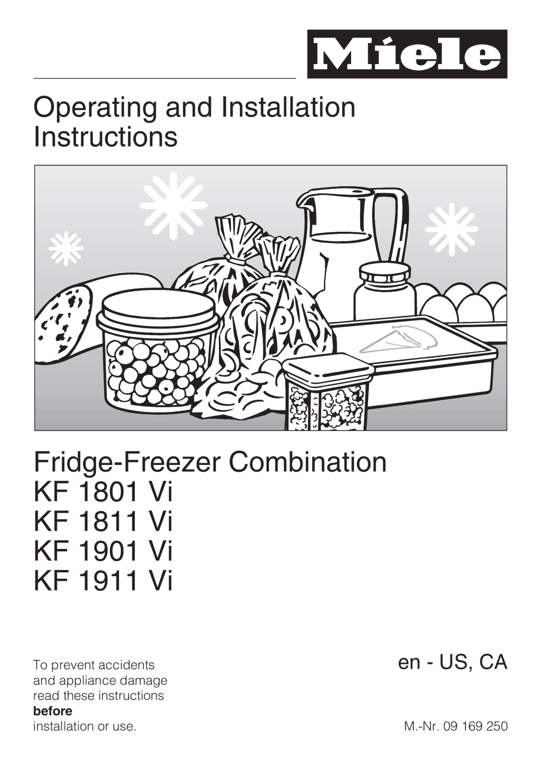 Miele KF 1801 Vi, KF 1911 Vi, KF 1901 Vi, KF 1811 Vi installation instructions En US, CA 