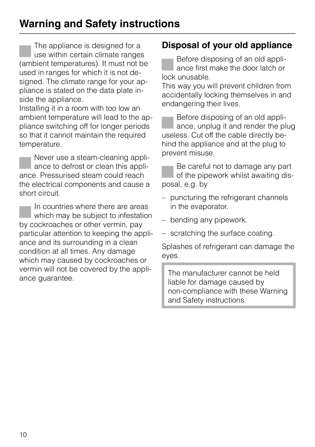 Miele KF 7544 installation instructions Disposal of your old appliance 