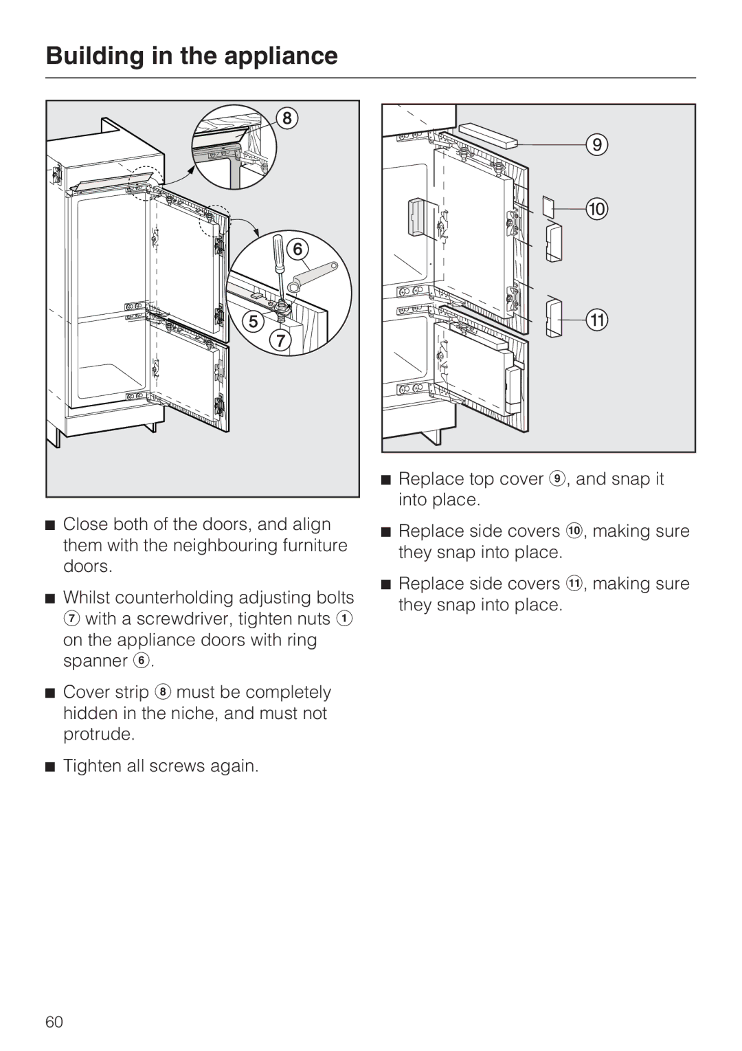 Miele KF 9757 ID installation instructions Building in the appliance 