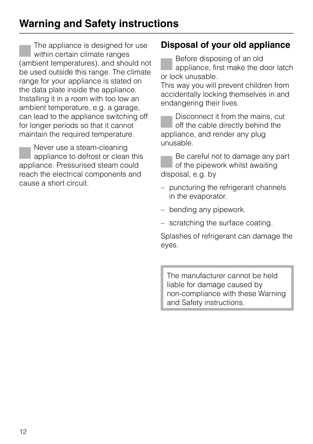 Miele KF 9757 ID installation instructions Disposal of your old appliance 