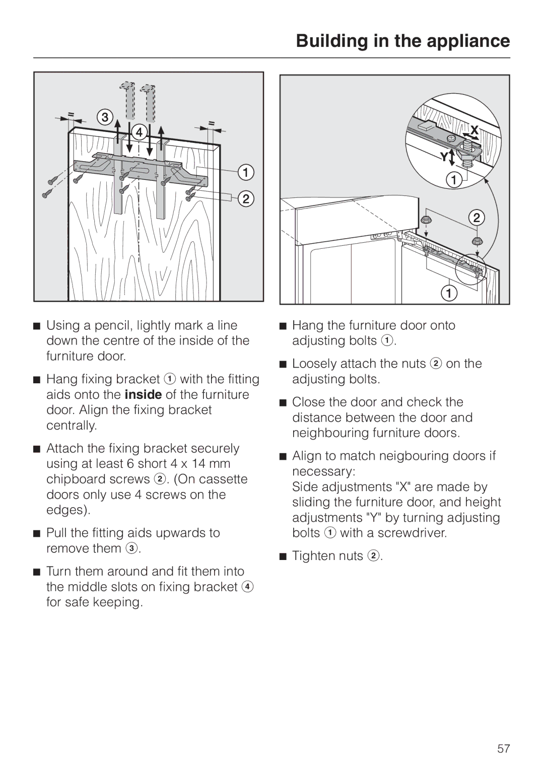 Miele KF 9757 ID installation instructions Building in the appliance 