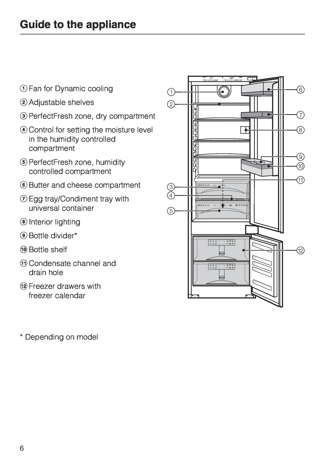 Miele KF 9757 ID installation instructions Guide to the appliance, aFan for Dynamic cooling bAdjustable shelves 