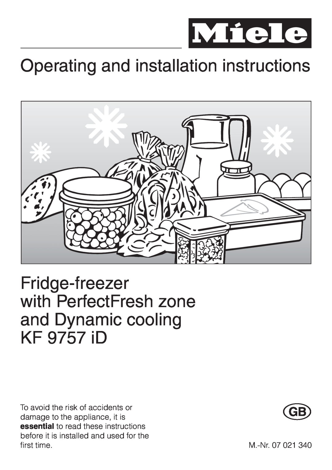 Miele KF 9757 ID installation instructions Operating and installation instructions, Fridge-freezer 