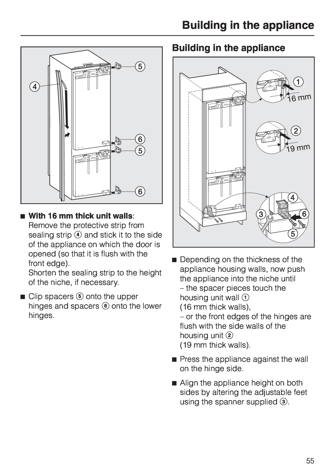 Miele KF 9757 ID installation instructions Building in the appliance 