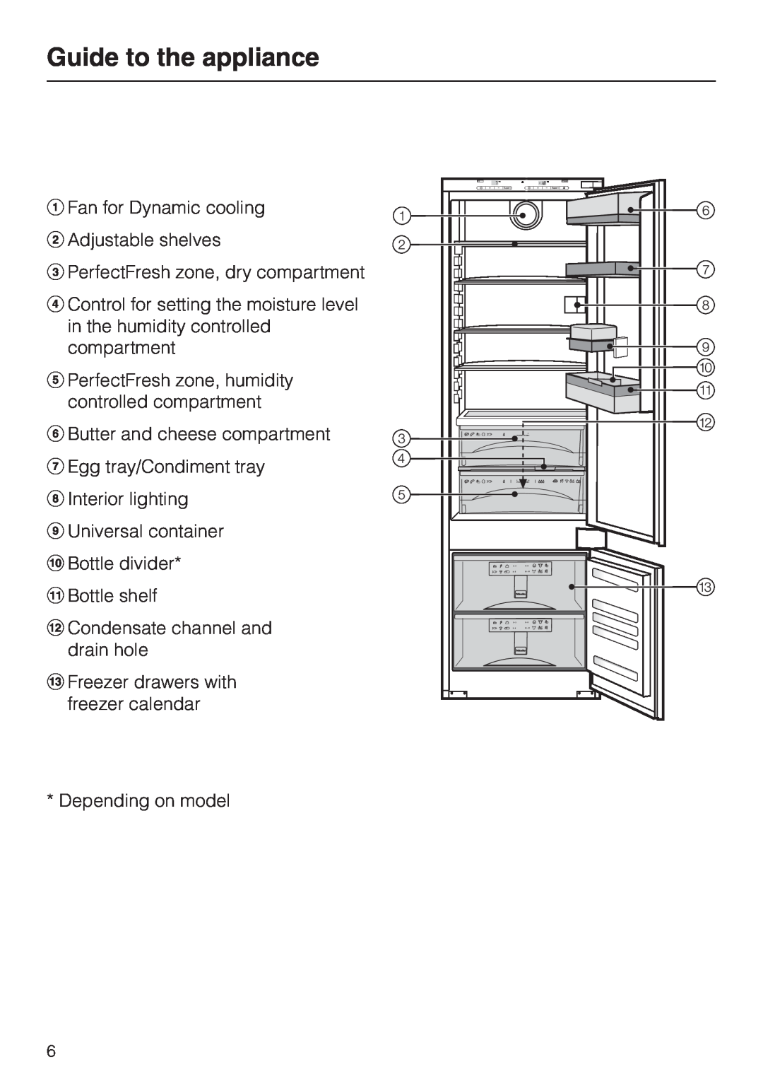 Miele KF 9757 ID installation instructions Guide to the appliance, aFan for Dynamic cooling bAdjustable shelves 