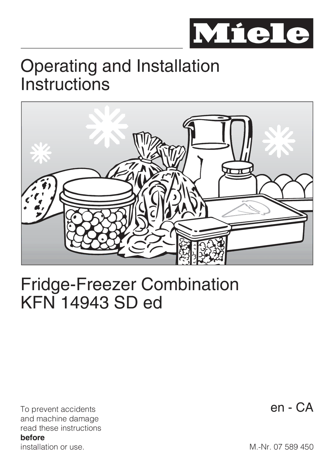 Miele KFN 14943 SD ED installation instructions En CA 