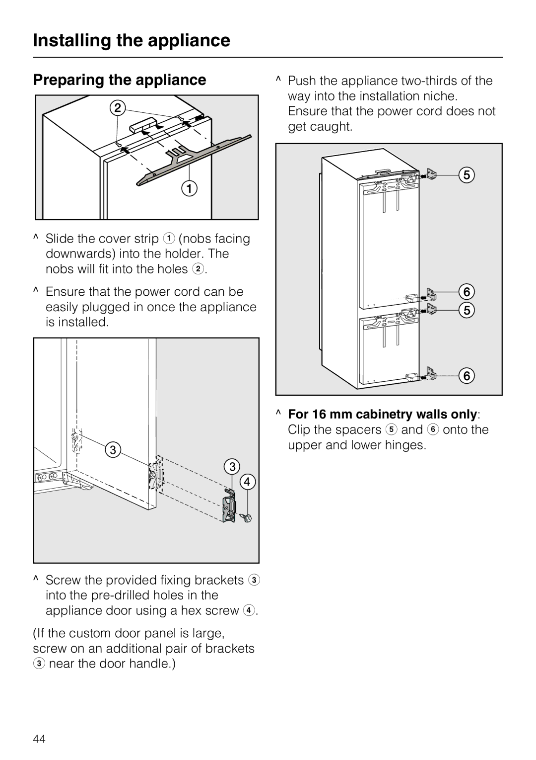 Miele KFN 9753 ID installation instructions Preparing the appliance 