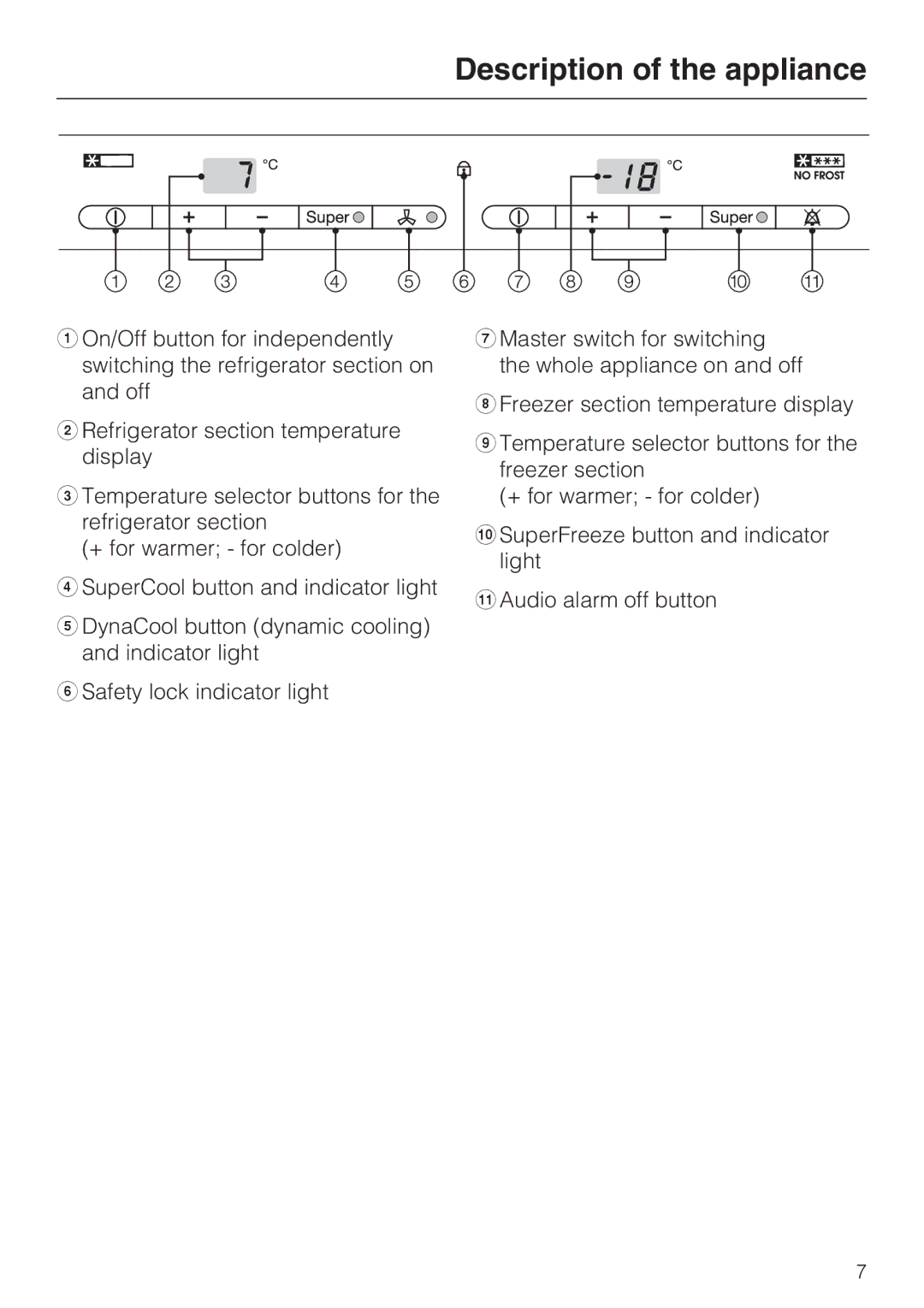 Miele KFN 9753 ID installation instructions Description of the appliance 