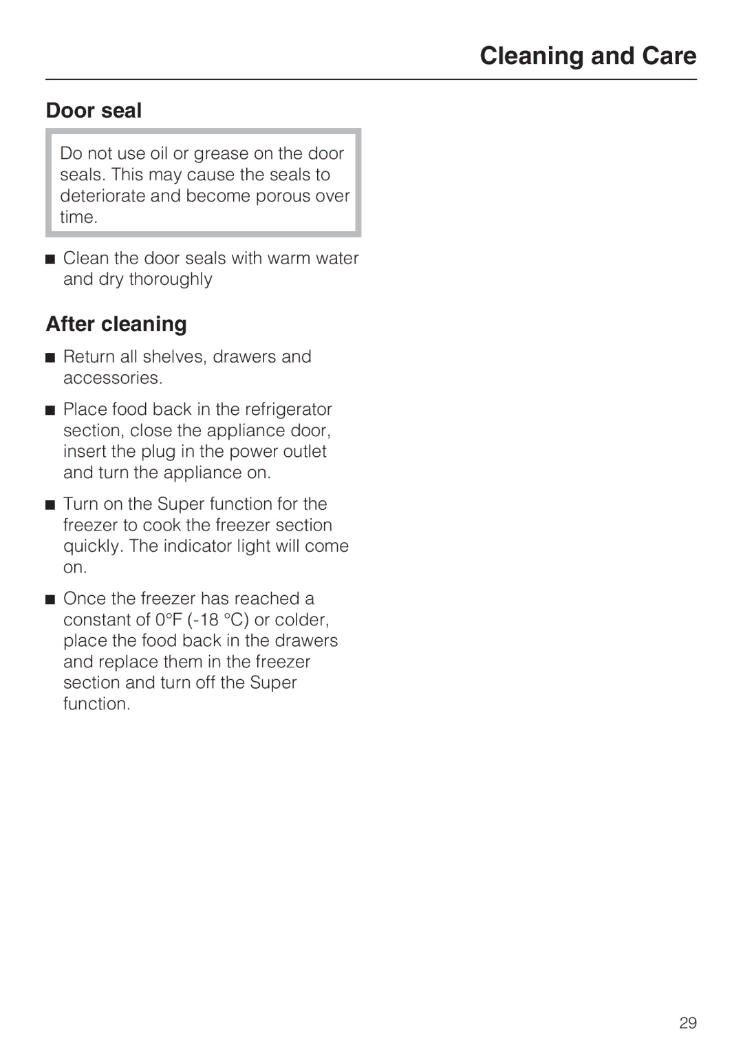 Miele KFN 9755 IDE installation instructions Door seal, After cleaning 