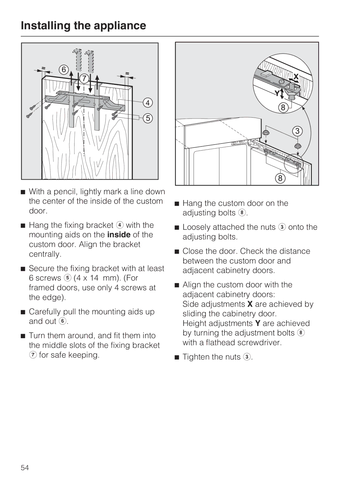 Miele KFN 9755 IDE installation instructions Installing the appliance 