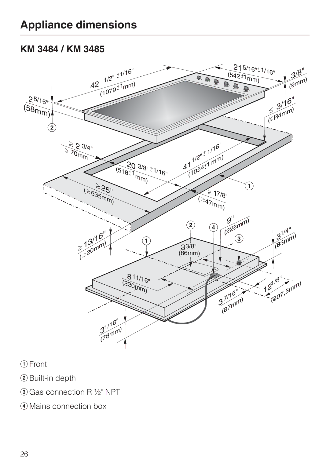 Miele KM 3484, KM 3474, KM 3485 installation instructions 518 