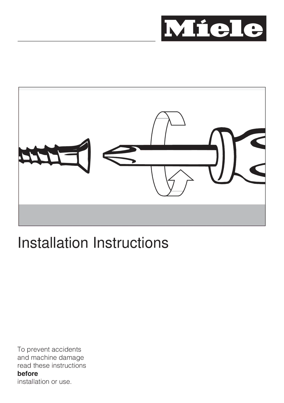 Miele KM 3484, KM 3475, KM 3474, KM 3485, KM 3465, KM 3464 installation instructions Installation Instructions 